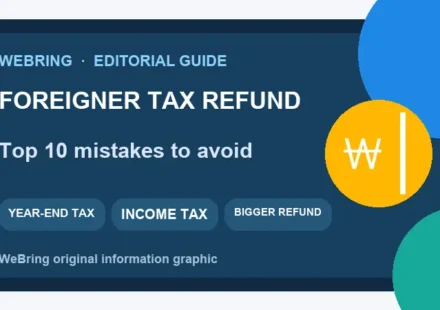 WeBring information graphic summarizing Top 10 foreigner tax savings Korea Mistakes to Avoid for a Bigger Refund