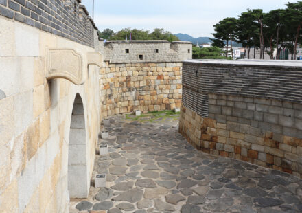 Korea fortress city travel hub — Suwon Hwaseong wall view