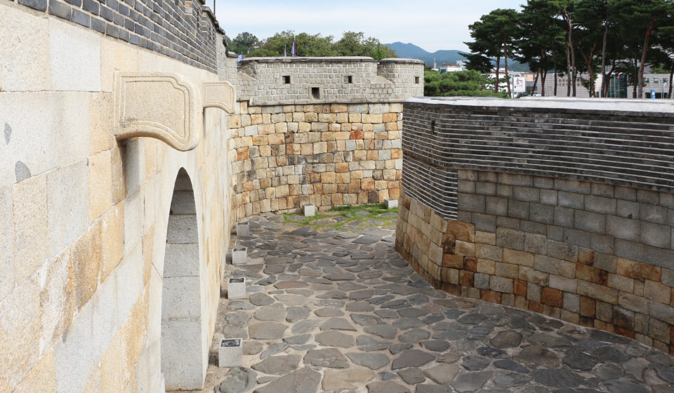Korea fortress city travel hub — Suwon Hwaseong wall view