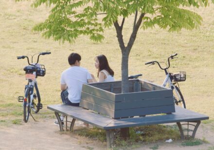Korean dating culture differences guide — couple in a Seoul park