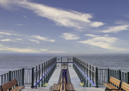 Oryukdo Skywalk Busan South Korea — aerial view of Oryukdo islands