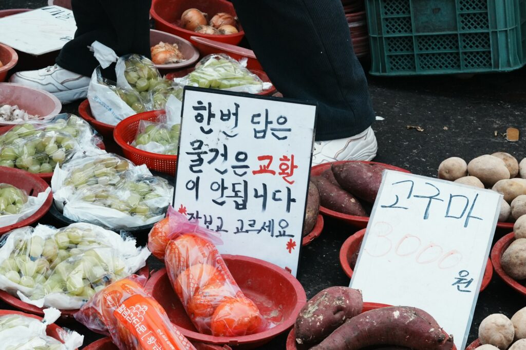Jjimjilbang traditional market course — Gwangjang Market food stalls