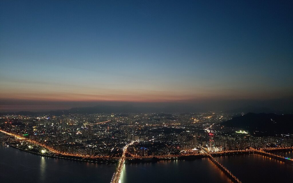 K-Drama filming location travel Seoul night skyline N Seoul Tower