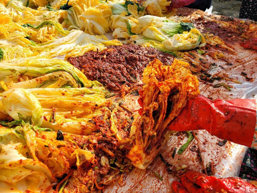 Korean cooking class — kimchi making session
