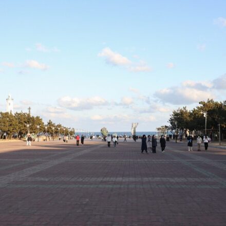 Pohang Homigot sunrise course Hands of Harmony at dawn