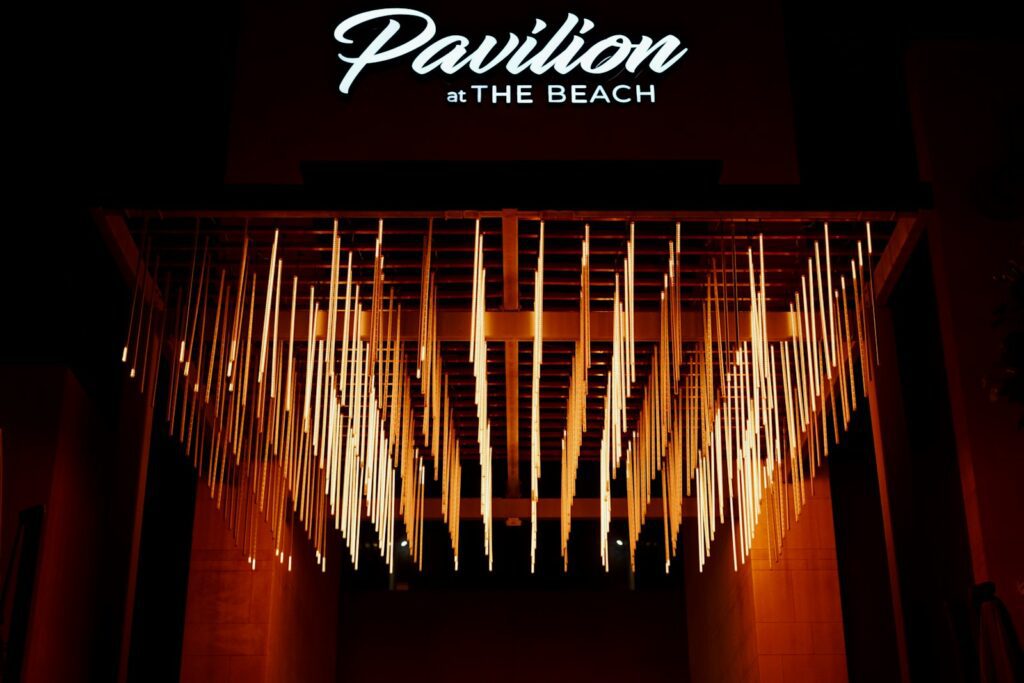Pohang Yeongildae night walk — pavilion lit at night
