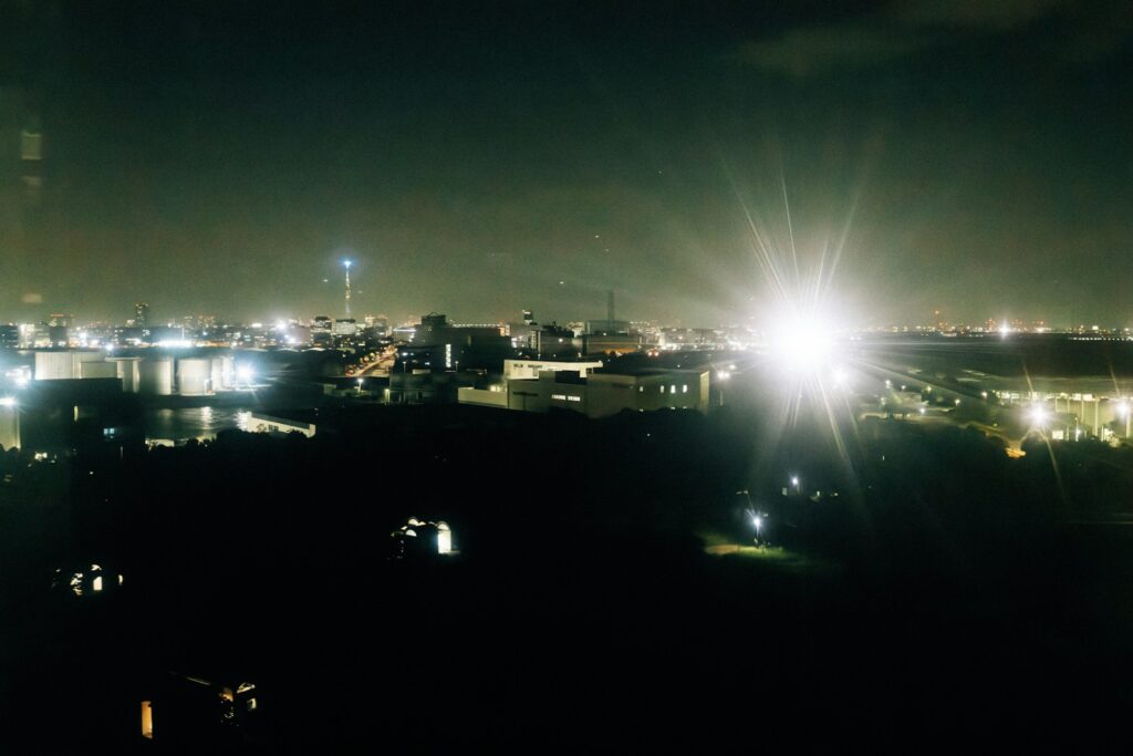 Pohang Yeongildae night walk — POSCO industrial night lights