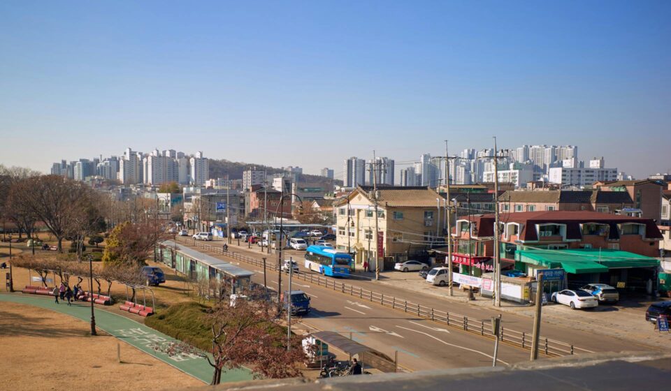Seoul metropolitan weekend trip — Seoul cityscape with countryside park view
