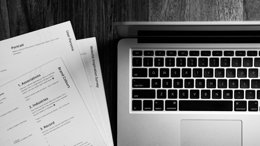Study abroad career — CV writing on laptop at desk