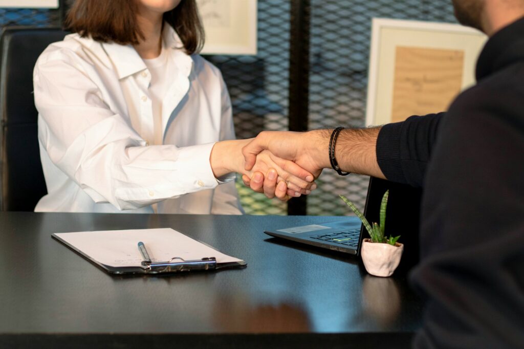 Study abroad career — global company job interview meeting