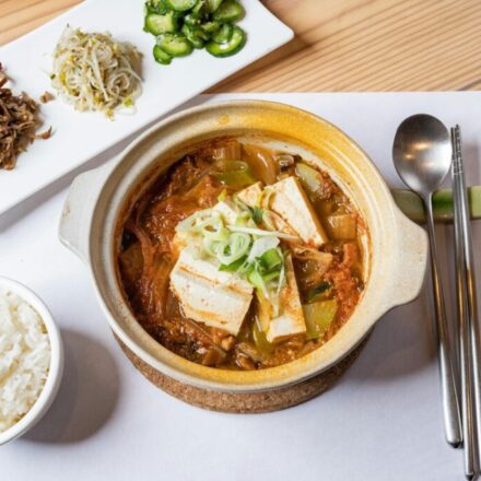 Vegan restaurants Seoul tofu and vegetable Korean spread