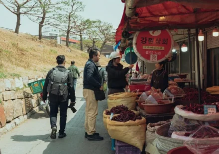 A street near Jeonju Nambu Market on the night market route