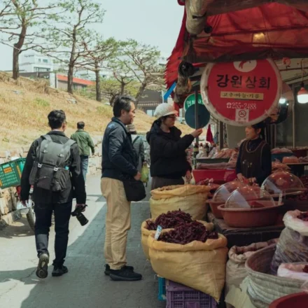 A street near Jeonju Nambu Market on the night market route