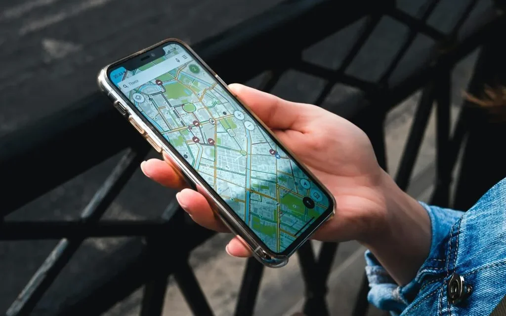 KakaoMap navigation — using a Korean map app on a smartphone