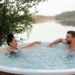 Gangwon hot spring spa course — outdoor hot tub surrounded by nature