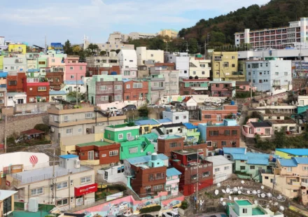 Colorful hillside houses of Gamcheon Culture Village in Busan