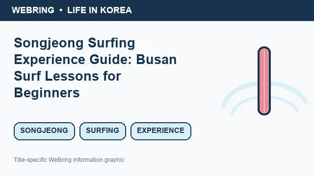 Illustrated WeBring guide: Songjeong Surfing Experience Guide: Busan Surf Lessons for Beginners