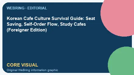 WeBring visual for Korean Cafe Culture Survival Guide: Seat Saving, Self-Order Flow, Study Cafes (Foreigner Edition)